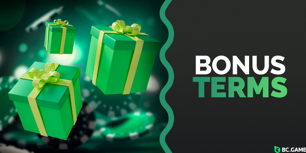 Terms and conditions for receiving bonuses