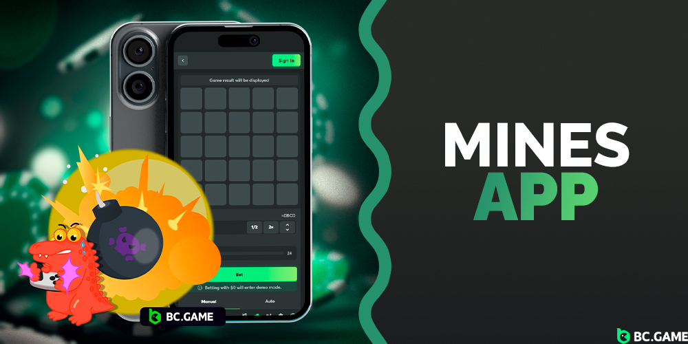 BC Game mobile app for playing Mines