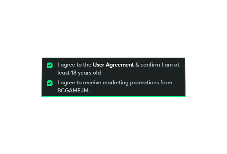 Agreement to terms and conditions