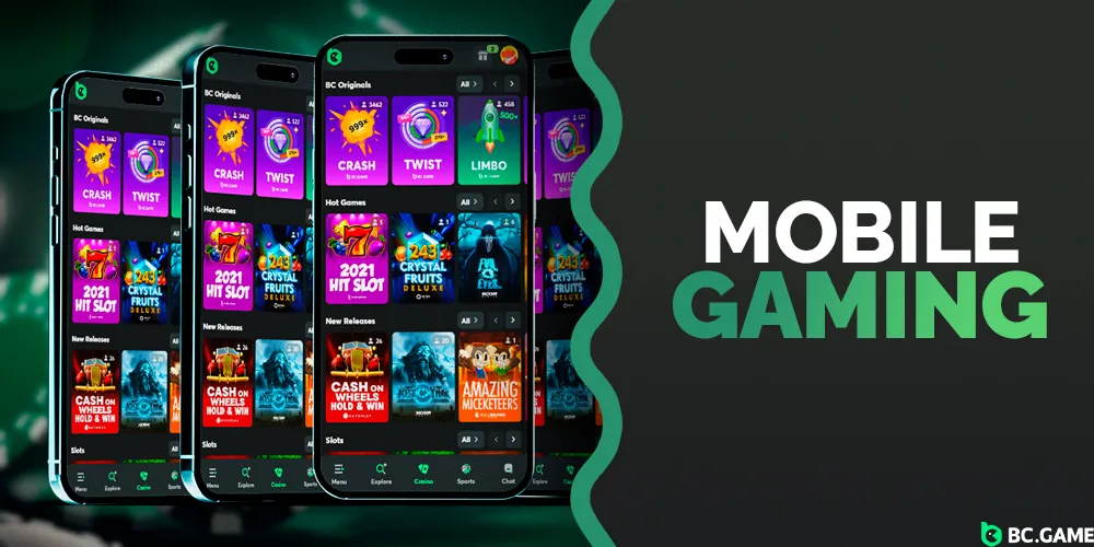 Play casino games on the mobile app
